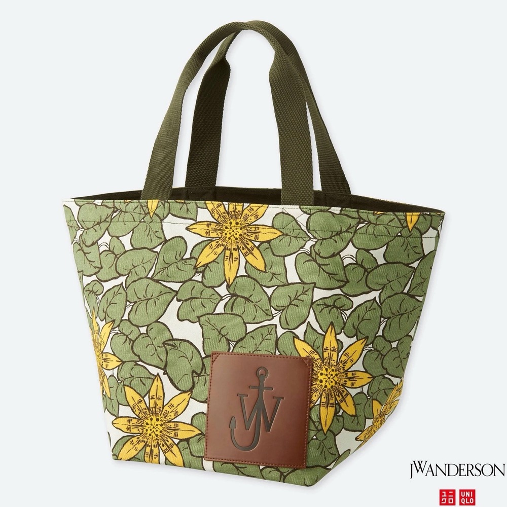 Uniqlo Green and Yellow Floral Tote Bag